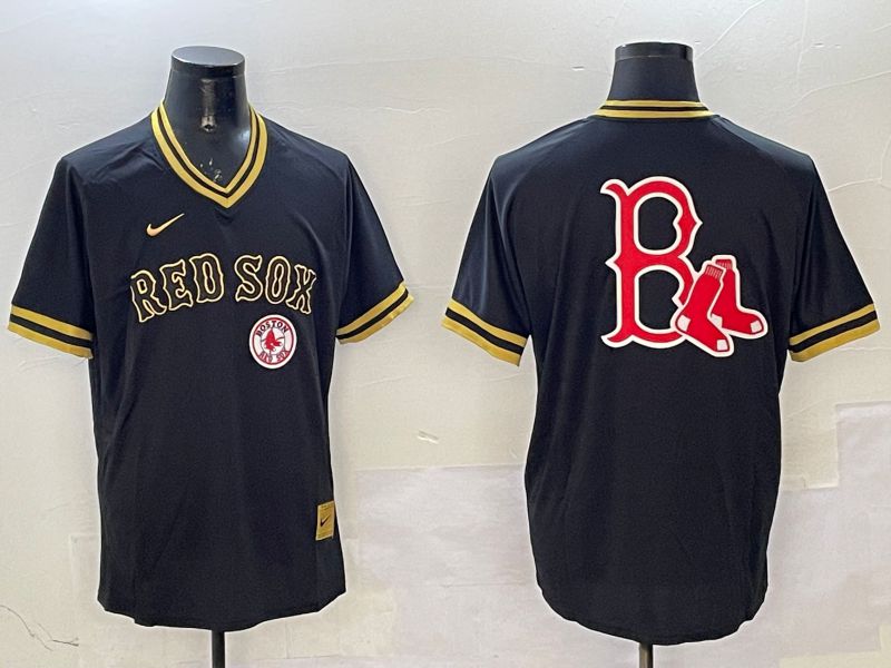 Men Boston Red Sox Blank Black Gold Game 2025 Nike MLB Jersey style 6->boston red sox->MLB Jersey